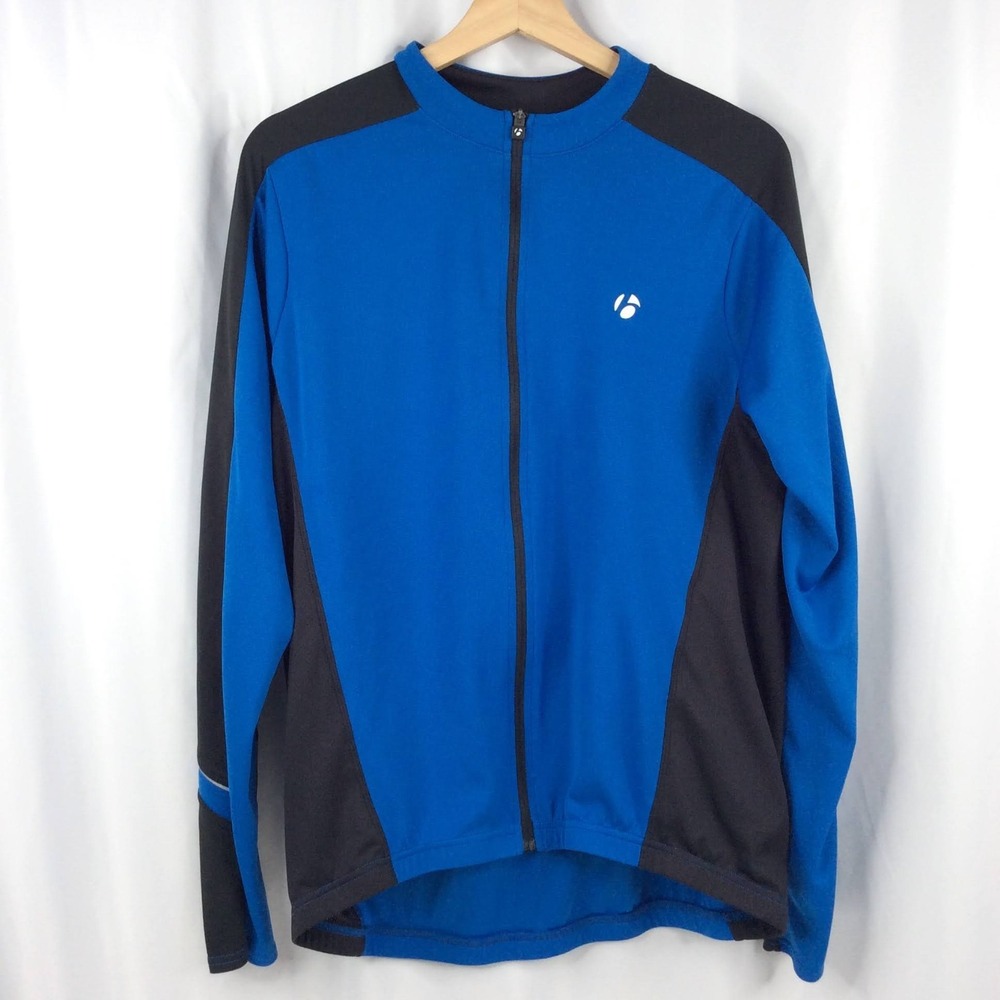 Bontrager Starvos Long Sleeve Jersey Size Large Blue Full Zip Cycling Biking